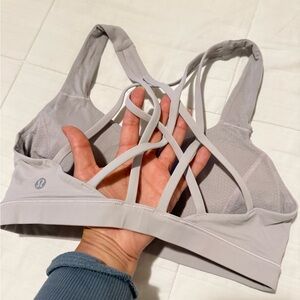lululemon athletica Light Gray Strappy Sports Bra